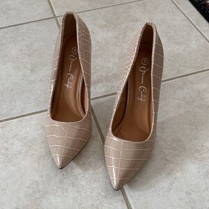 Tan Crocodile Pattern Heels